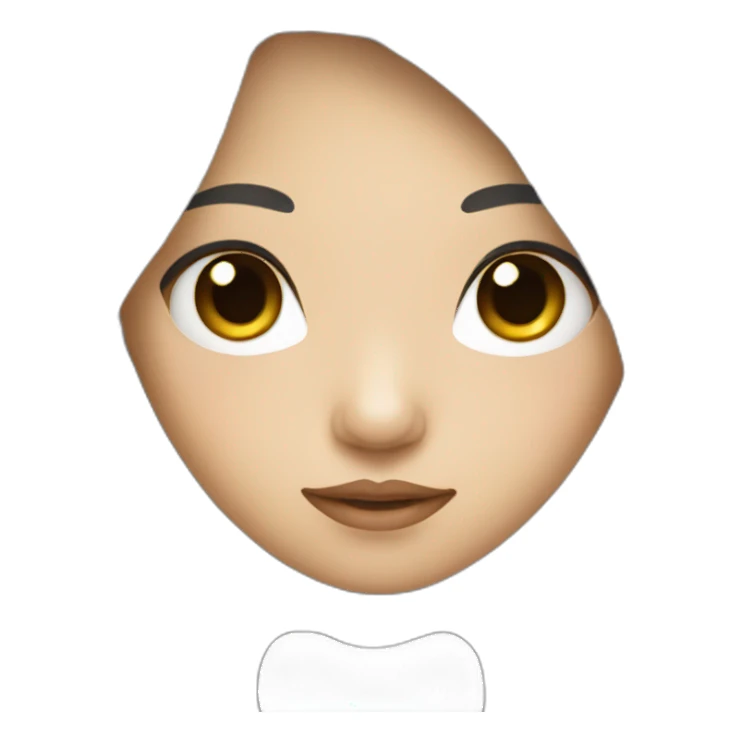 asian girl with black and long hair, black eyes. sticker