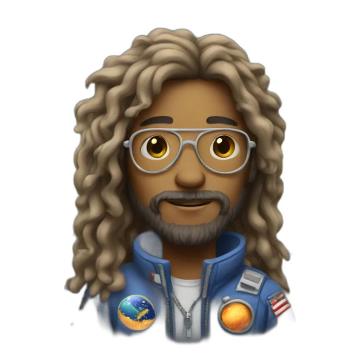 hippie in space sticker