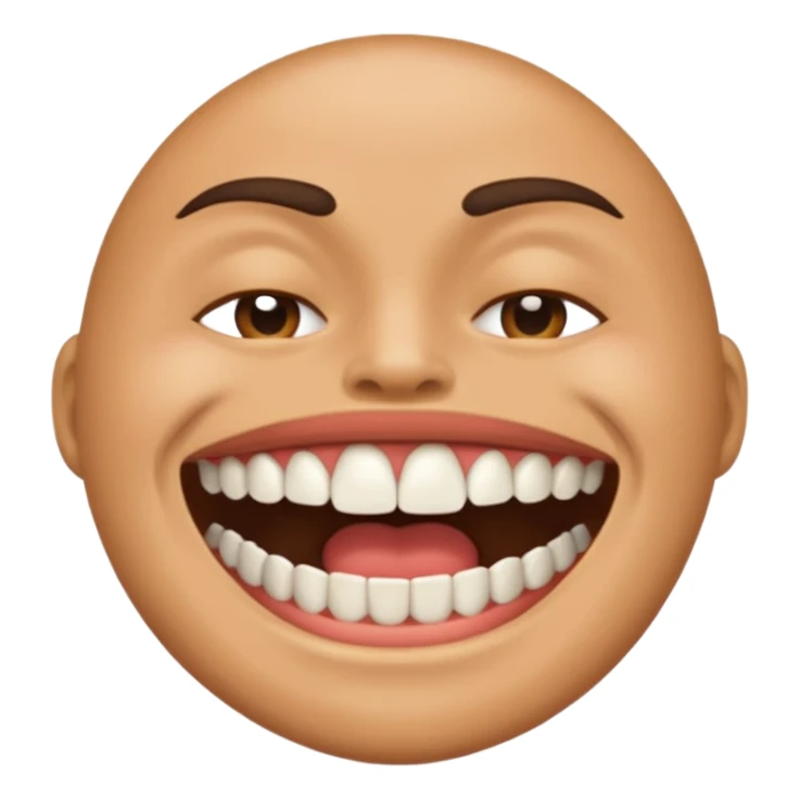 realistic grinding teeth emoji with their mouth lcosed sticker