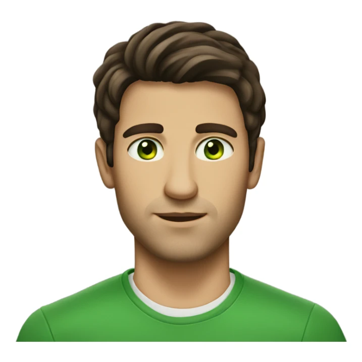 brunette man with green eyes sticker