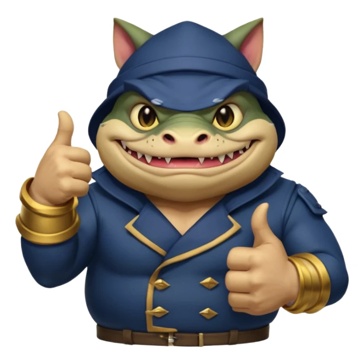 tahm kench from lol giving a thumbs up sticker