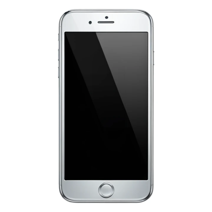 simple smart phone with a blank screen as an ios emoji sticker