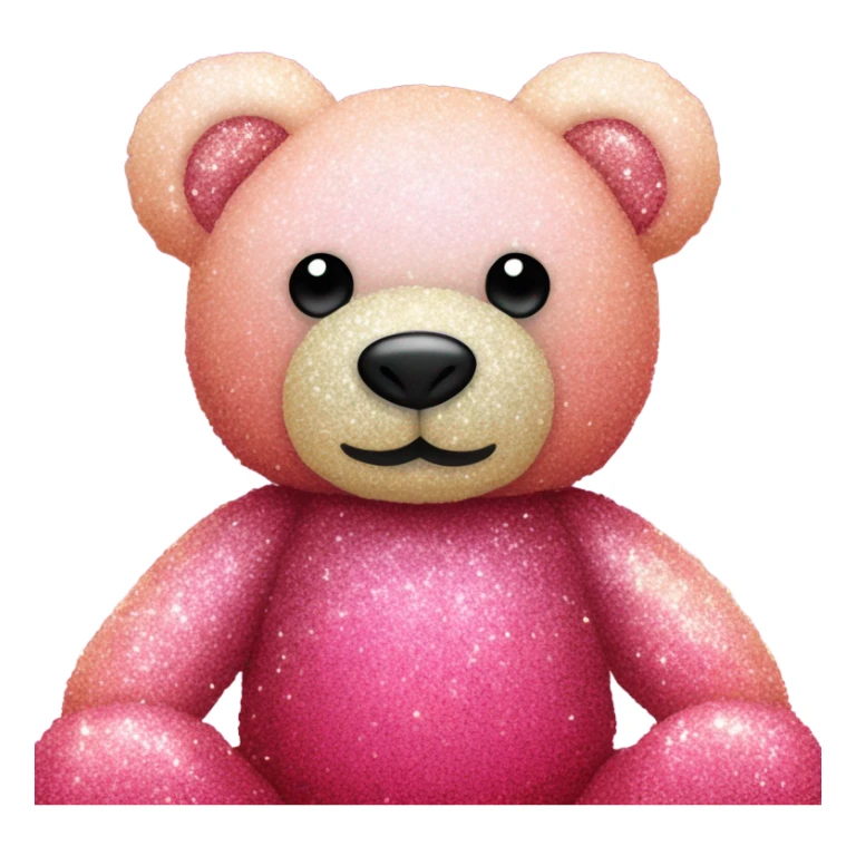 Pink ombre teddy bear made of roses with glitter sticker