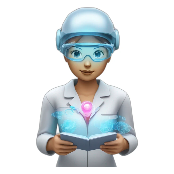 Futuristic-Biomedical-Engineer-studying-hologram-3d-model-of-breast sticker