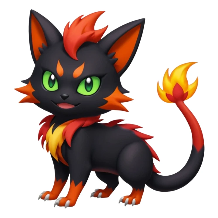 Noibat-Nargacuga-Litten-Torracat-fusion-Fakemon-Pokémon-creature  sticker
