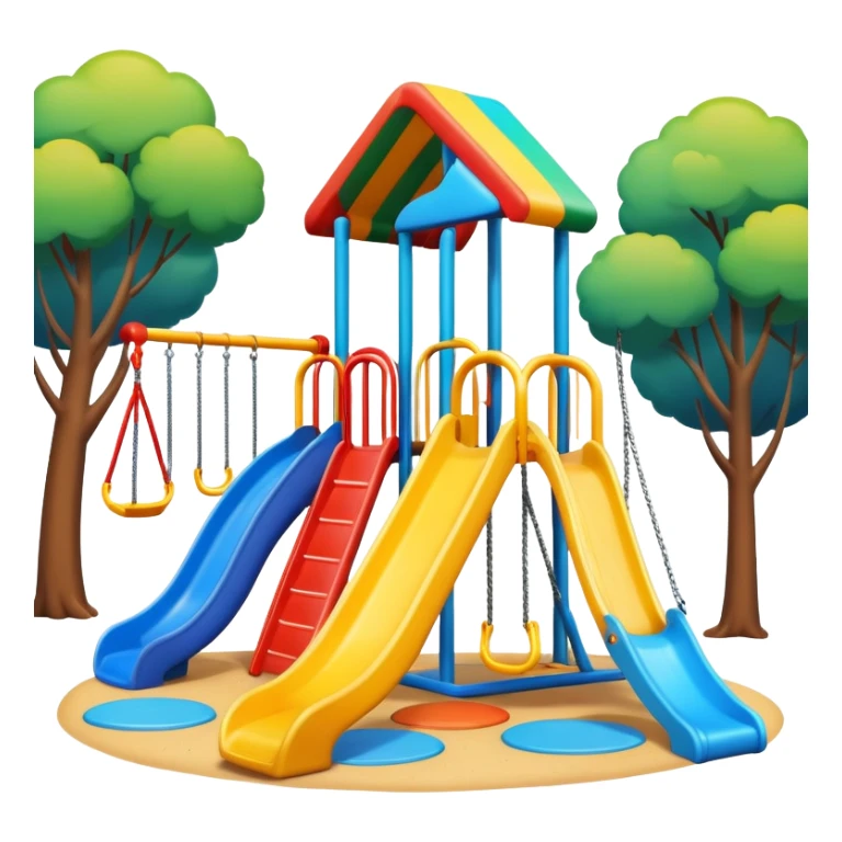 colorful playground with slide and swings sticker