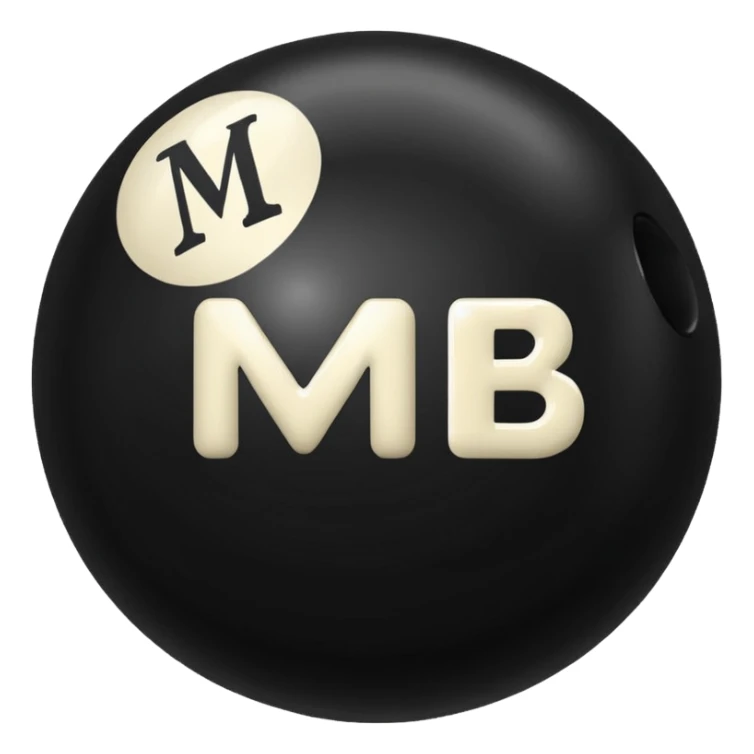 Black pull Ball with MB written on it. Nothing else no holes or anything. sticker