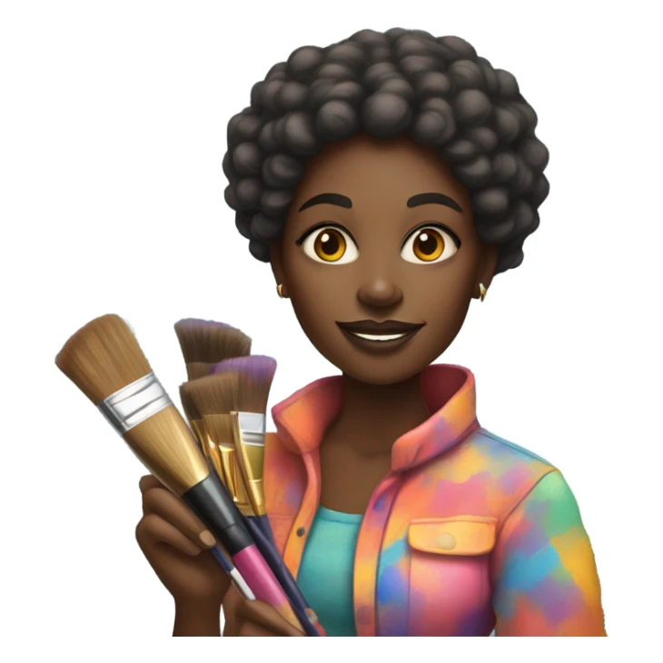 Black woman painting  sticker