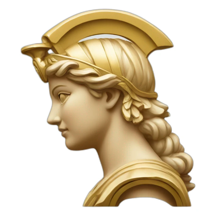 Sculpture of Athena the Greek goddess from half top  sticker