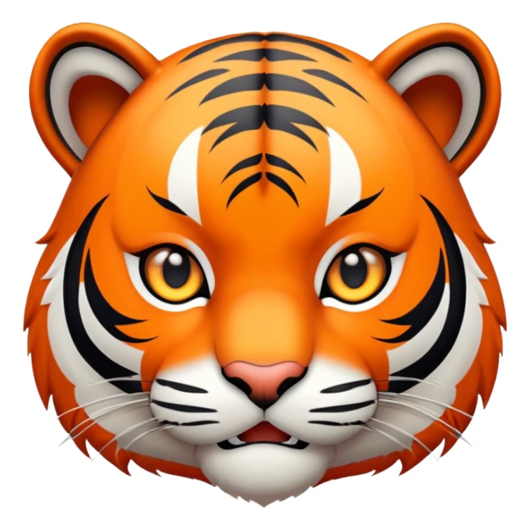 anime style tiger face with big expressive eyes for Twitch emote sticker