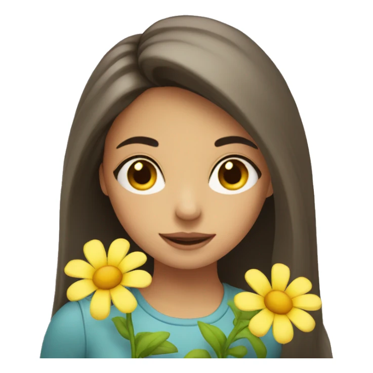 A girl fair with a flower sticker