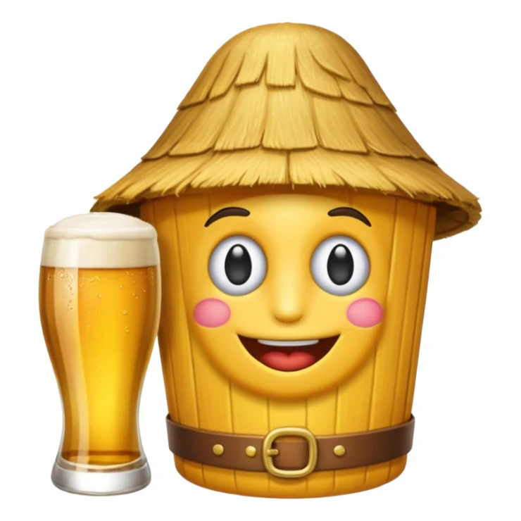 Ein lachendes Emoji mit Bierglas und Gamsbart Hut sticker