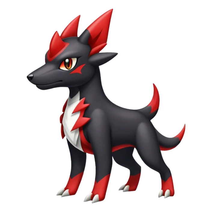 Cute cool black red animal Gabite-Sharpedo-Houndoom-hybrid Fakemon full body sticker