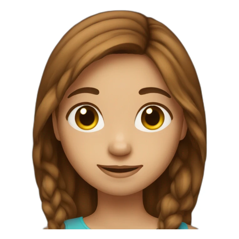 smiley brown hair girl sticker