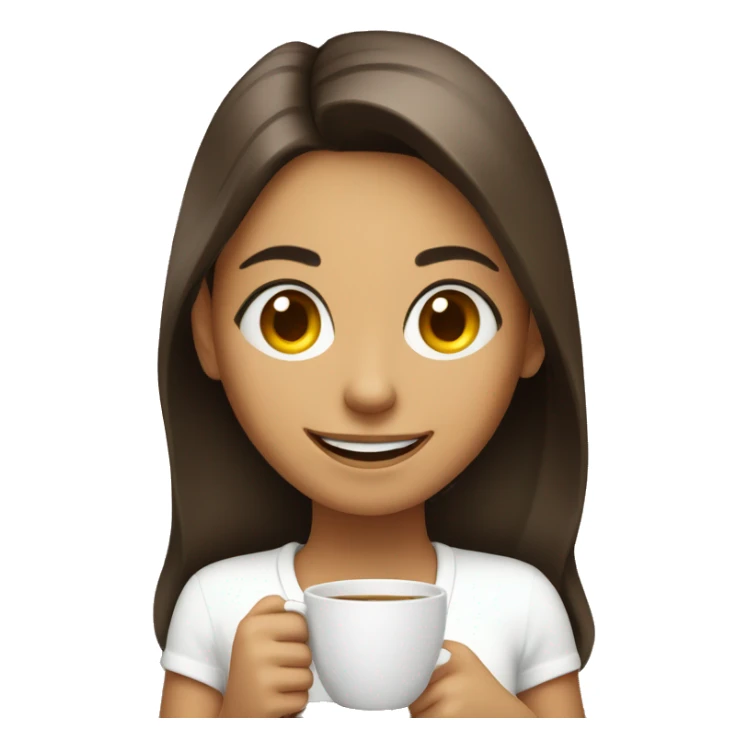 smiling girl with coffee cup sticker