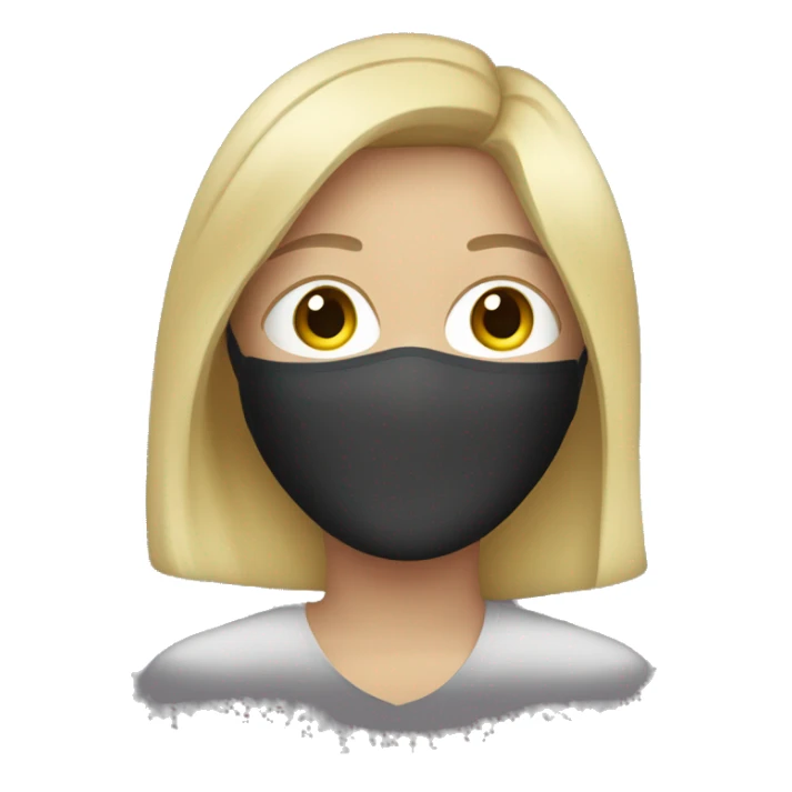 A blonde woman with a face mask on sticker