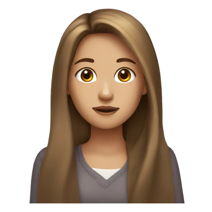 Girl with long brown hair hazel eyes sticker