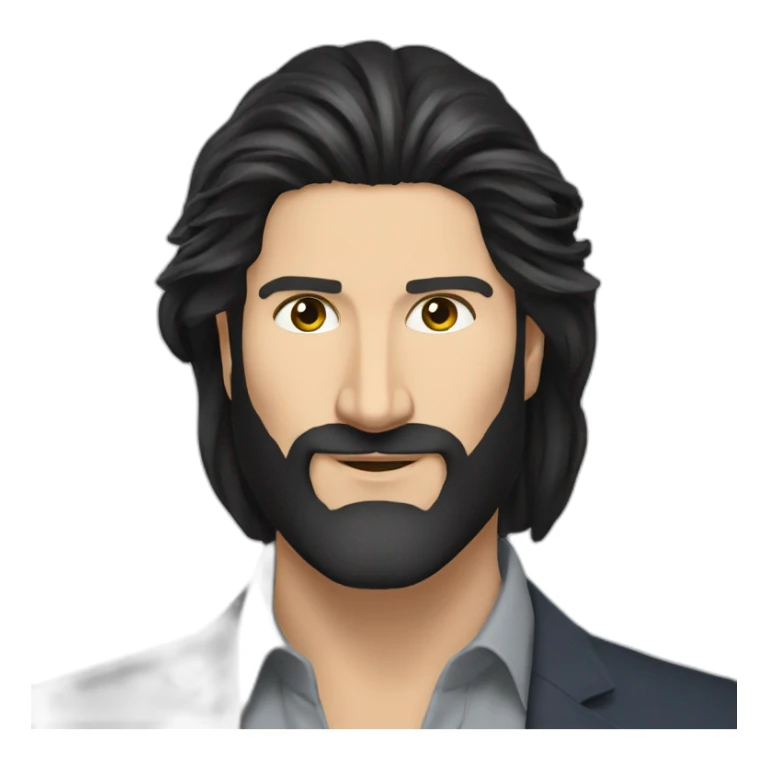 Kayvan Novak long hair very long beard sticker