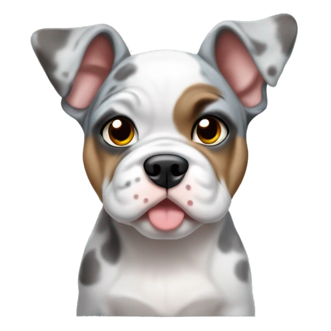 fawn-blue merle bulldog puppy sticker