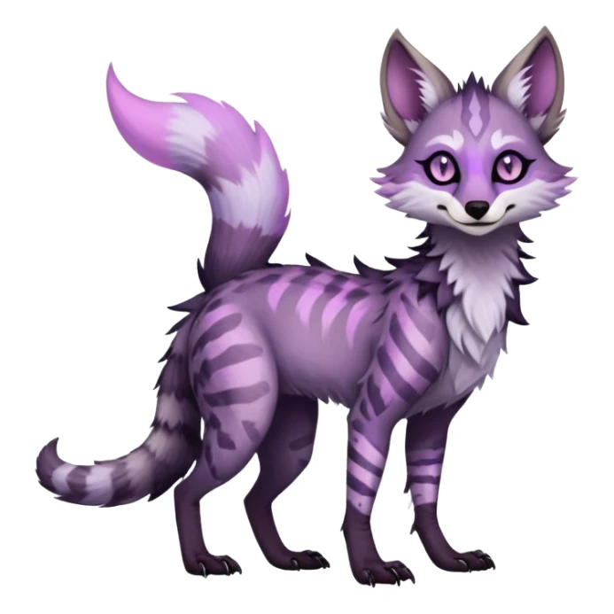 Feral Rare Fantasy dark pastel Vernid-Sergal-Genet-Trico-species by LiLaiRa, random markings, tufted ears, full body sticker