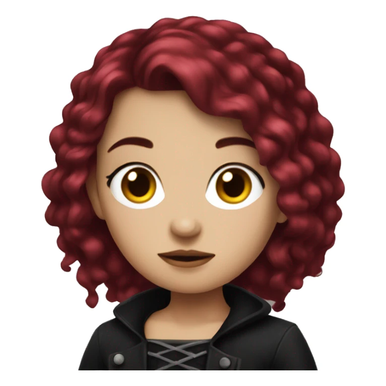 burgundy-haired gothic girl  sticker