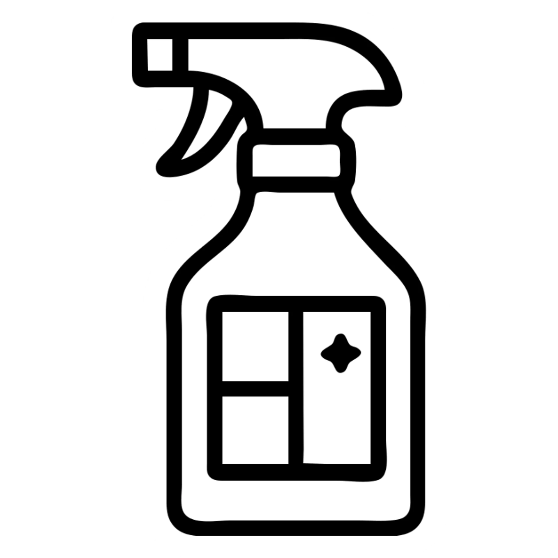 window cleaning spray bottle, outlined icon, clean look sticker