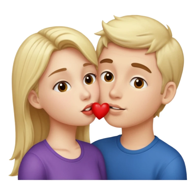Girl kissing boy sticker