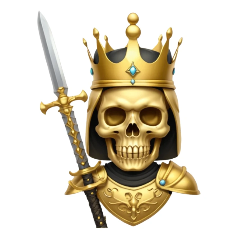Golden skull with crown now make it with a worrior sowrd with a skull body sticker