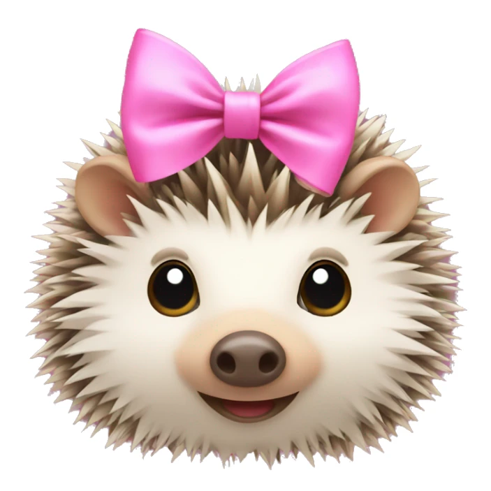 hedgehog with a pink bow sticker