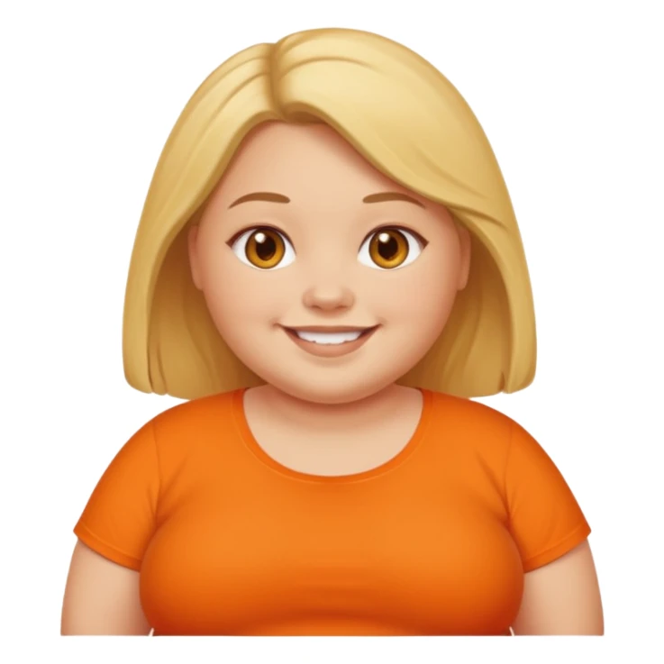 fat girl with orange shirt sticker