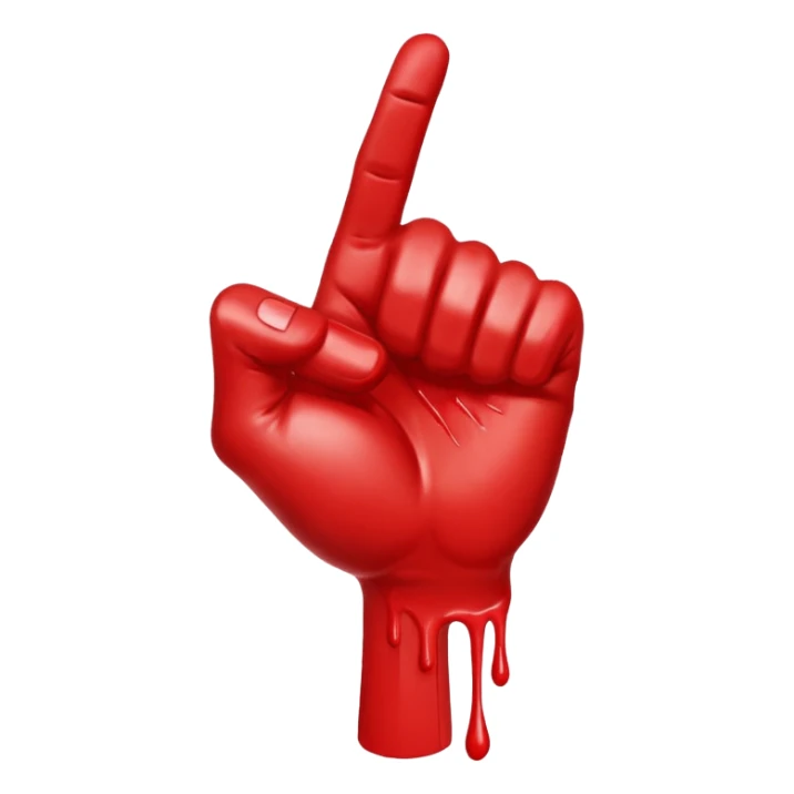 Fist with red paint dripping onto arm  sticker