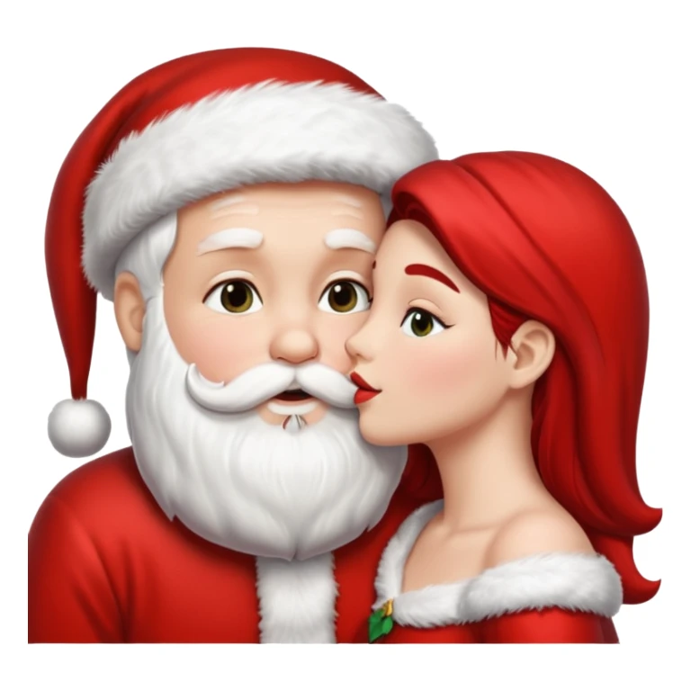 mommy kissing santa clause  sticker