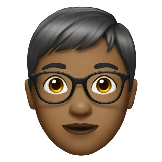 Girl with short hair bangs and glasses  sticker