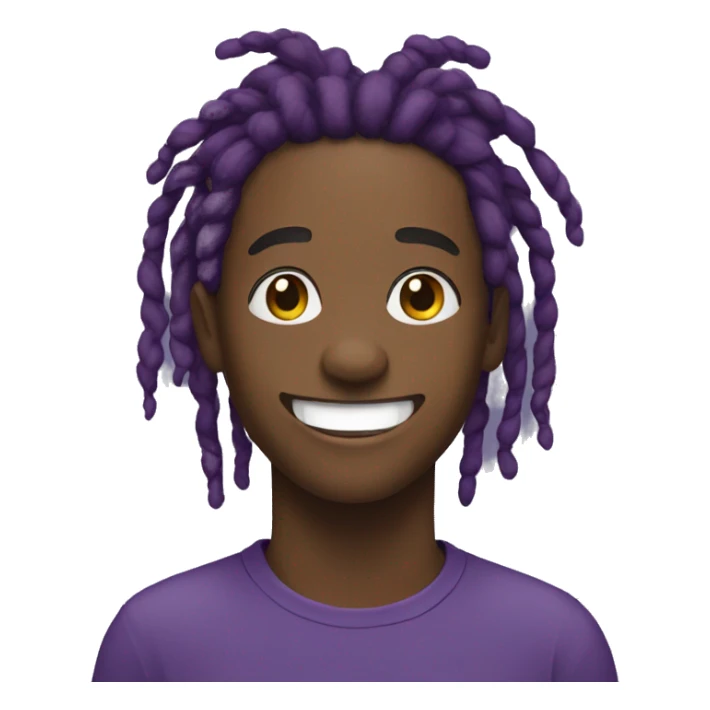 Young black man, purple dreadlocks, big smile  sticker