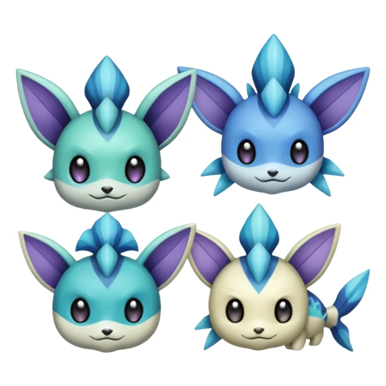 Meloetta-Noibat-Vaporeon-Dewott-Pokémon-Fakémon-creature sticker
