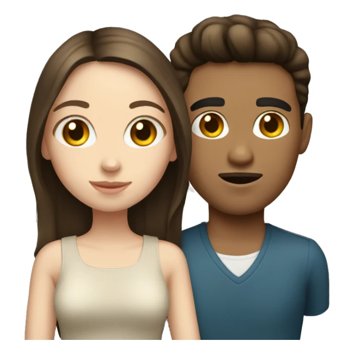 Pale brunette girl with mexican boyfriend sticker