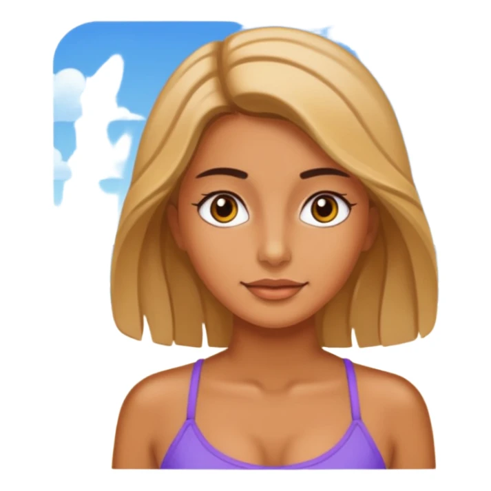 🏖️🧏🏻‍♀️ sticker