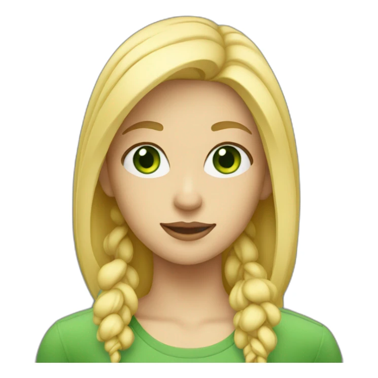 Blonde person with cap and green eyes sticker
