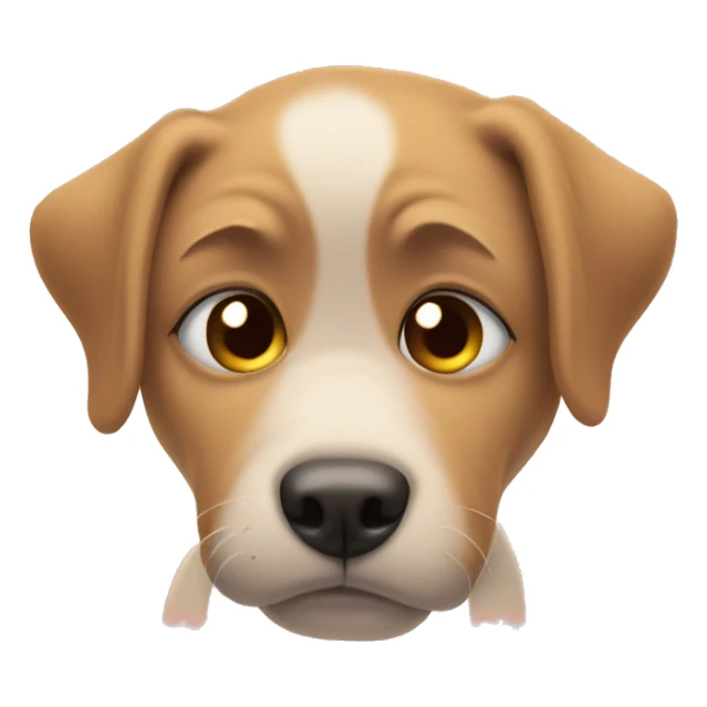 Sad face with puppy dog eyes and holding breaking heart  sticker