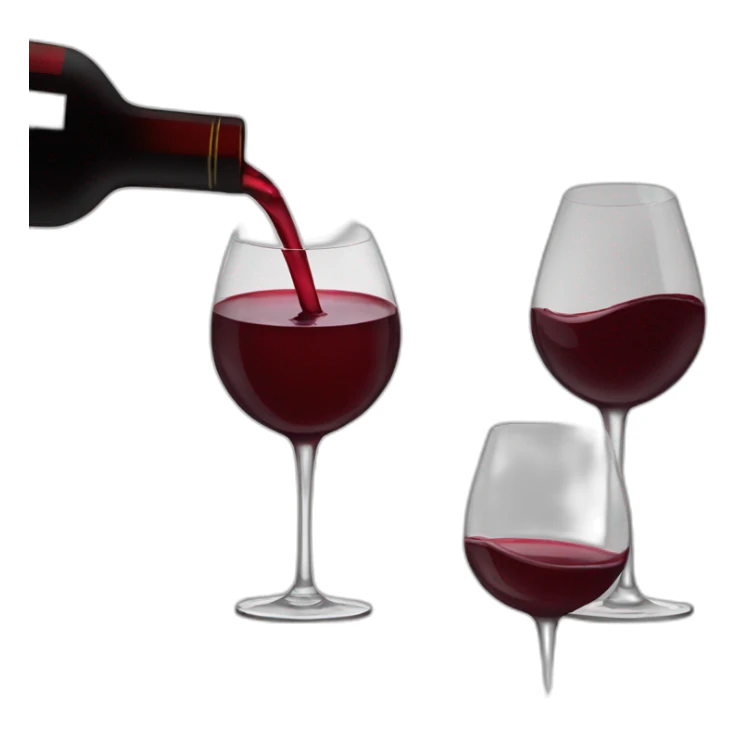 Red wine pouring into wine glass sticker