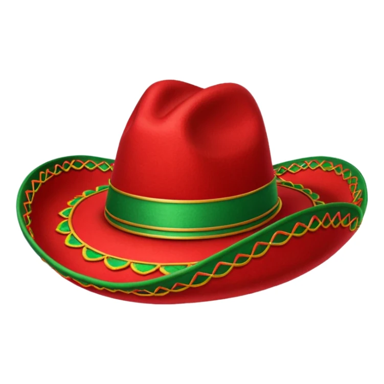 colorful mariachi hat with red and green decorations sticker