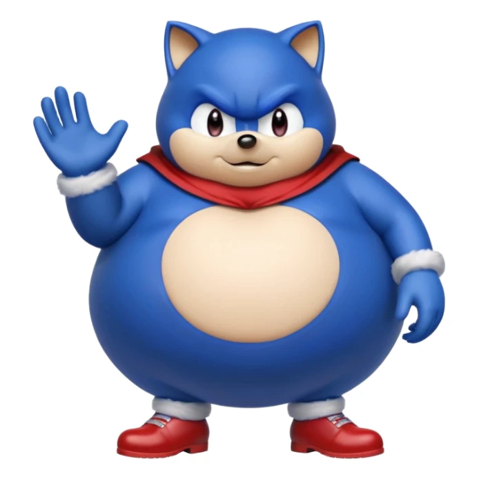 Sonic giant fat rotund belly sticker