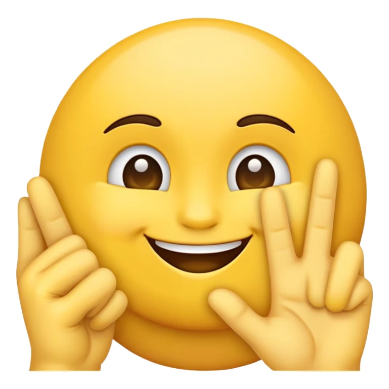 A proud emoji with show fingers on the cheek sticker