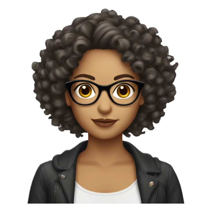 Latina girl curly hair  glasses sticker