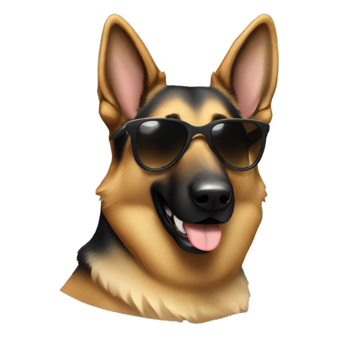 German shepherd wearing sunglasses sticker