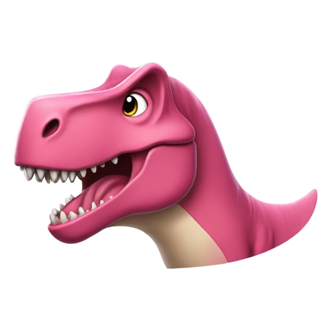 pink t-rex wave and say: "Berawren Sie uns bald wieder!" sticker