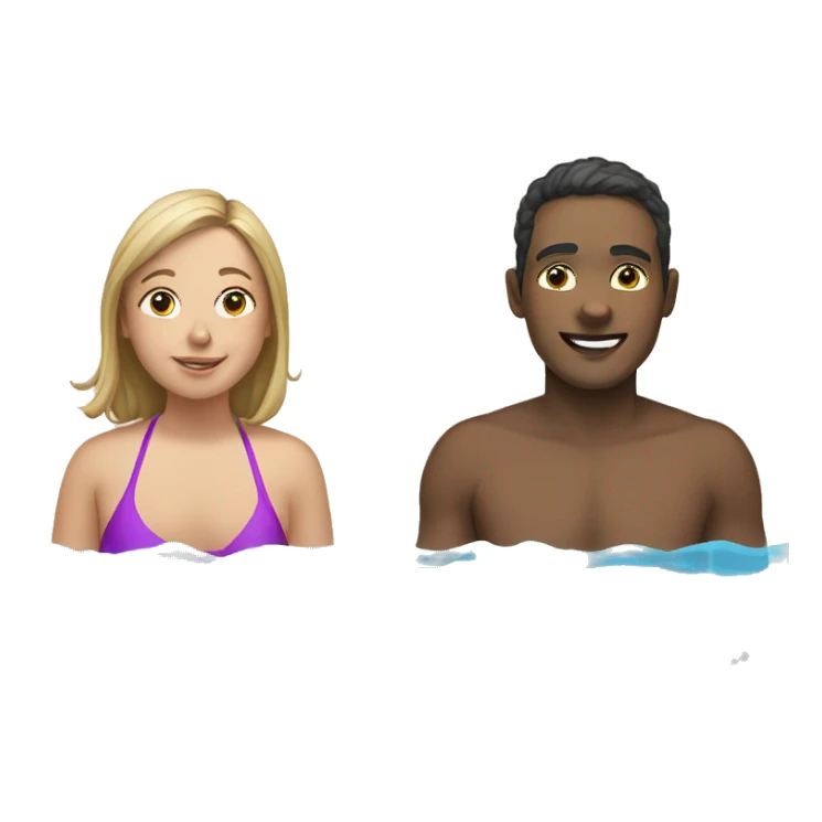 Swimming lessons kid and adult woman  sticker