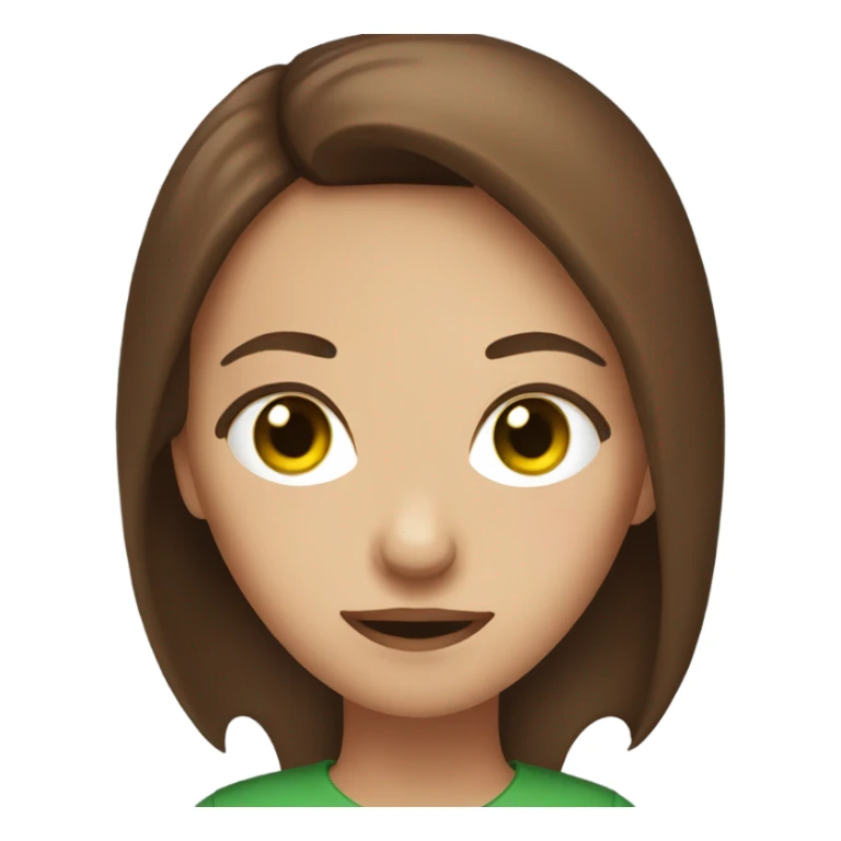  girl with brown hair and green eyes and red devil horns sticker