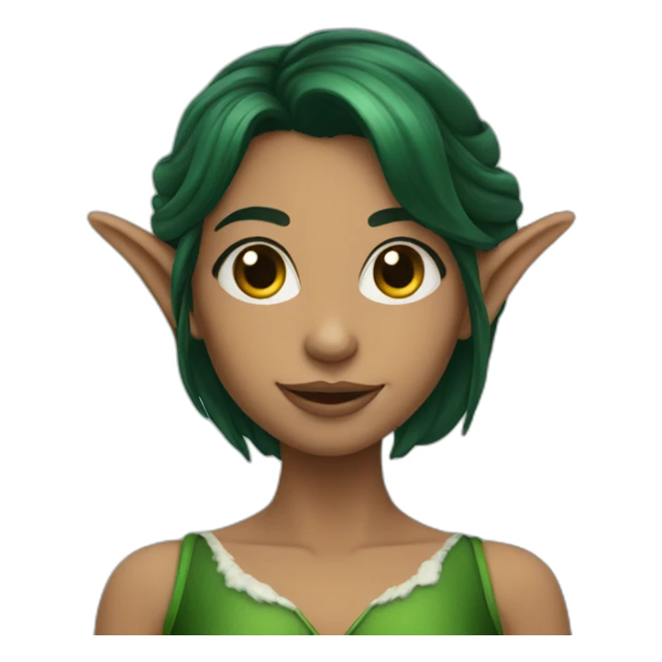 elf girl with dark hair sticker