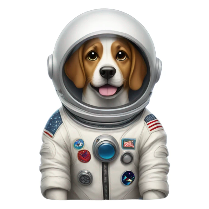 Dog wearing a astronaut suit  sticker